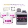 Warm Girl Kit de poudre acrylique et liquide acrylique - 3 couleurs : rose, blanc, transparent - Pour extensions dongles, pi