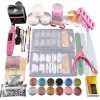 Susian Manucure Nail Art Kit,Nail Art Set,Acrylique Nail Kit Faux Ongles Kit Complet Accessoire pour Manucure Nail Files Port