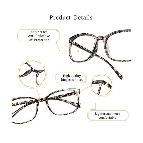 LifeArt Lunette Anti-Lumière Bleue, Anti fatigue, lunette de lecture pour ordinateur, Gaming Lunettes, Gaming Glasses aux hom