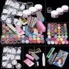 Katpost Nail Art Set Poudre dongle Vernis à ongles Kit Manucure Poudre Acrylique pour Ongles Décoration Nail Art Tips Faux O