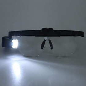 Lampe Loupe Professionnelle LED 4.5X Rechargeable, Lunettes Loupe Bandeau LED avec Paramètres Déclairage Réglables pour Lire