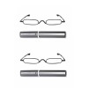 KAIBSEN® 2 Pack Metal Frame Rimmed Slim lunettes de lecture-Classic Readers in Slim stylo clip portable de lecture de cas dur