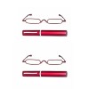 KAIBSEN® 2 Pack Metal Frame Rimmed Slim lunettes de lecture-Classic Readers in Slim stylo clip portable de lecture de cas dur