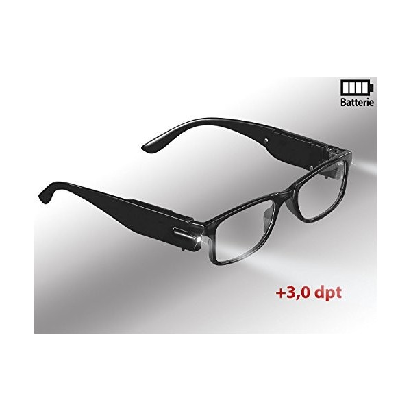 Lunettes de lecture à LED - Dioptrie +3,0 [Pearl]