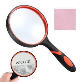 Loupe,Loupe De Lecture,Loupe Enfant,100mm Gros Grossissement Portable 10x avec Poignée,Convient Aux Scientifiques, Aux Journa