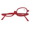 Lunettes de maquillage à lentille unique rotatives pour femme rouge +3.00 