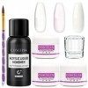 Coscelia Kit Poudre Acrylique pour Ongle Powder Acrylique Liquide Verre Pinceux Gel UV Faux Ongles Décor Ongle Kit Accessoire