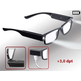Lunettes de lecture à LED - Avec batterie - Dioptrie +3,0 [Pearl]
