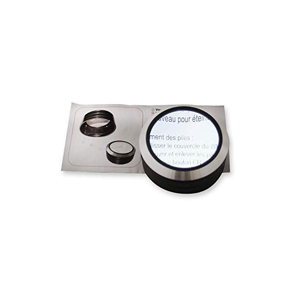 Loupe Presse Papier - Système Touch - Dioptrie : X 4,5 - Eclairante 3 LED - Aluminium