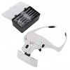 Alvinlite Porte-Lunettes Loupe avec 2 phares LED Lunettes Mains Libres avec 5 lentilles