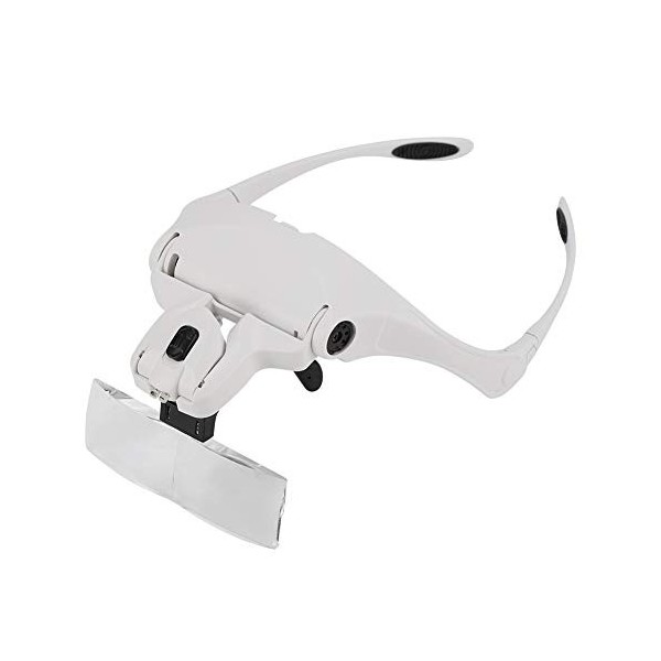 Alvinlite Porte-Lunettes Loupe avec 2 phares LED Lunettes Mains Libres avec 5 lentilles