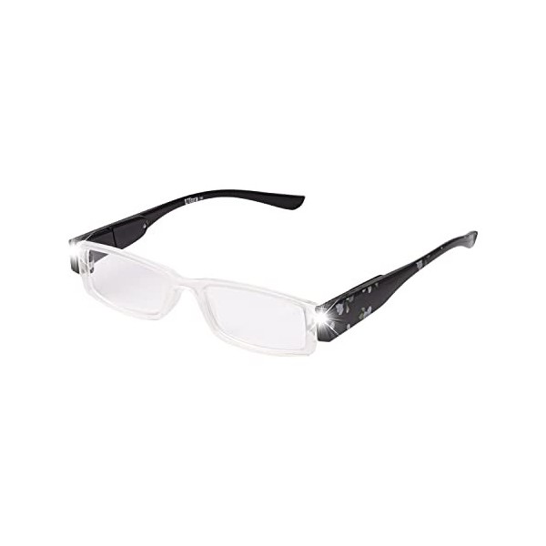 Ultra Fleuri Noir 1.50 Adultes LED Lunettes de Lecture Nuit éclairées Hommes Femmes Presbytie Dioptrie avec Lumières Puissanc