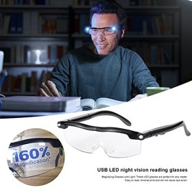 Lunettes loupes avec lumière LED, grand zoom pour la lecture, portable, loupe avec lumières intégrées