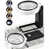 BROTOU Loupe de lecture 32 LED avec lumière et support, grosses loupes de lecture - 4 modes - Clarté variable - Double verre 