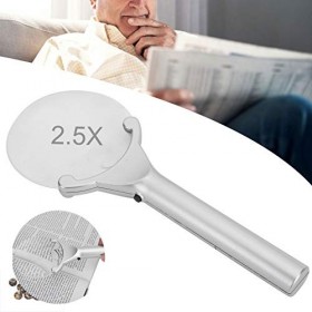Loupe portative, loupe déclairage sans cadre avec 2 lumières LED pour la lecture de bijoux, lentille optique acrylique ouver