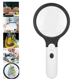 Loupe portative à 4 LED, loupe de 108 mm 4X 30X pour la maintenance de la lecture