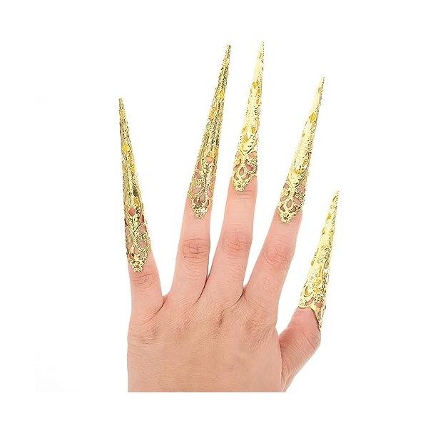 Beavorty 10 Pièces Ongles Griffe Anneaux Doigt Bijoux Anneau Métal Griffe Joint Anneau Pour Halloween Cosplay Costume Fournit