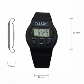 Horloge parlante espagnole pour les aveugles, les enfants et les personnes âgées, les sports électroniques parlent montres 74