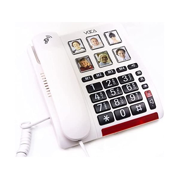 VOCA téléphone pour Senior, téléphone amplifié CP120, Compatible avec Les appareils auditifs, téléphone à Haut-Parleur pour L