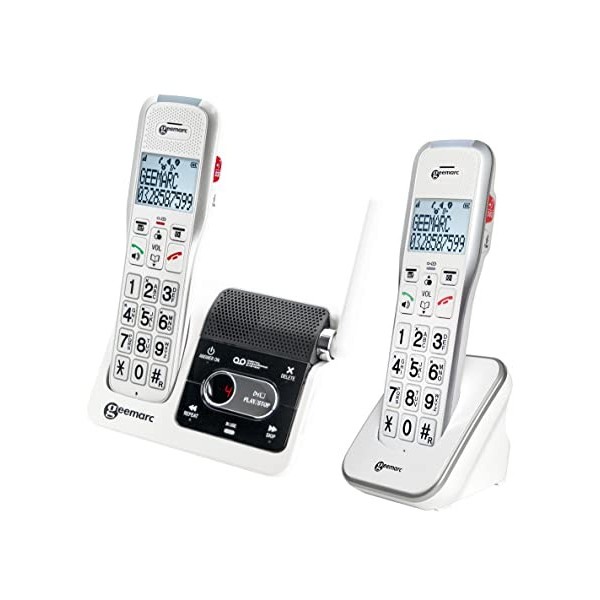 Téléphone fixe sénior avec répondeur et téléphone sans fil Fysic