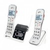 Geemarc Amplidect 595 U.L.E Duo - Téléphones Séniors avec Volume de Réception Amplifié, Répondeur, Fonction SOS et Système d’