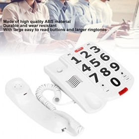 Annadue Téléphone Fixe LD-265 pour Personnes âgées, Téléphone Fixe avec Gros Boutons et Son Super Fort, Numérotation Rapide M