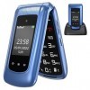 Téléphone Portable Senior Clapet Débloqué 2.4"+1.8" Dual LCD Écran avec Grandes Touches | Haut Volume |Bouton SOS | Radio FM 