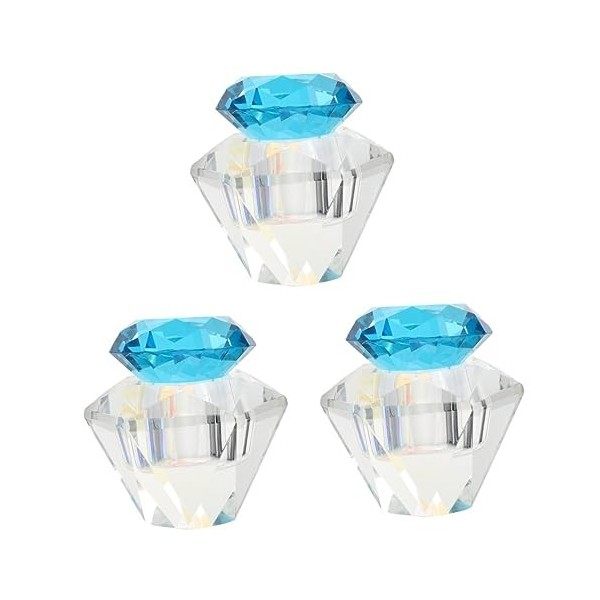 Beavorty 3 Pièces Nail Art Cristal Tasse Nail Dappen Plat Nail Tech Brosses À Ongles Pour LApplication Acrylique Givré Verre