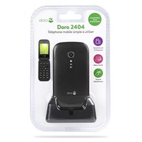 Doro 2404 Téléphone Portable 2G à Clapet pour Seniors avec Grandes Touches, Touche dAssistance et Socle Chargeur Inclus [Ver