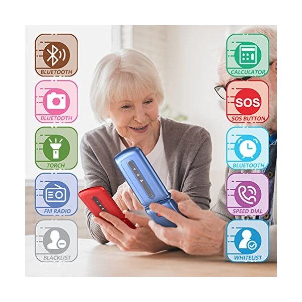 Téléphone Portable Senior Débloqué avec Grandes Touches pour Personnes âgées