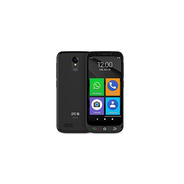 SPC ZEUS 4G + Coque - Smartphone pour Seniors 4G, Mode Facile avec Grandes icônes, Bouton SOS, Configuration à Distance, Bout