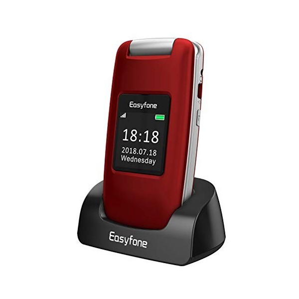 Easyfone Prime-A1 GSM 3G Téléphone Clapet Portable Débloqué avec Grandes Touches Ecran: 2,4 Pouces - Compatibilité appareils