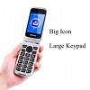 uleway 3G Téléphone Portable Senior Clapet Débloqué avec Grandes Touches,Basique Telephone Mobile pour Personne Agée，Big Volu