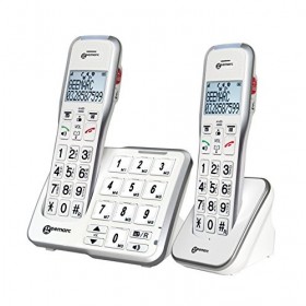 Geemarc Amplidect 595 Photo Duo - Téléphones Fixes Amplifiés avec Fonction SOS, Sonnerie Puissante et Larges Touches Photo Pe