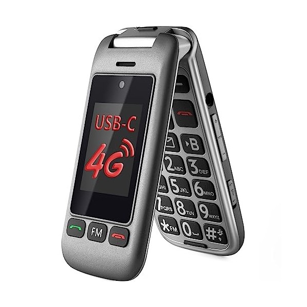 artfone 4G LTE vodafone Téléphone Portable pour Personnes âgées sans contrat, téléphone Portable à Rabat avec Bouton dappel 