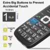 Easyfone Prime-A6 Téléphone Portable Senior Débloqué avec Grandes Touches, Bouton SOS, Radio FM, Lampe Torche et Station de C