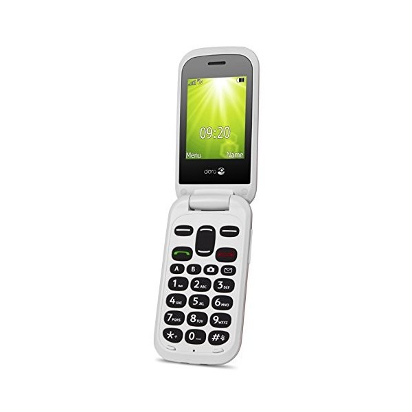 Doro 2404 - Téléphone 2G à Clapet simplifié pour Seniors - Grandes Touches - Touche dAssistance - Appareil Photo - Socle Cha