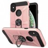 Cuoqing Coque iphone X, Coque iPhone XS + Verre trempé, Renforcée Défense Bumper Silicone Antichoc Armure Support Housse Etui