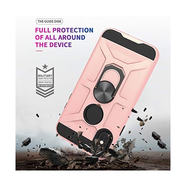 Cuoqing Coque iphone X, Coque iPhone XS + Verre trempé, Renforcée Défense Bumper Silicone Antichoc Armure Support Housse Etui