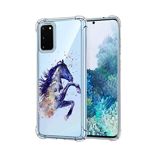 Oihxse Compatible pour Samsung Galaxy A41 Silicone Cover, Coque en Transparent TPU Doux Bumper Housse Coussin dair Protectio