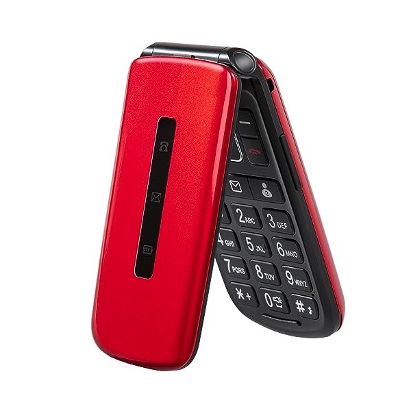 Qubo Flip Telefono per anziani GSM, Cellulare per anziani, Display da 2,8, Volume Alto, Funzione SOS, Supporto Dual SIM, Ch