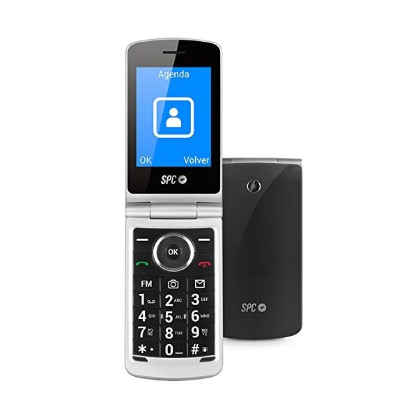 SPC Opal - Téléphone Mobile à clapet avec Grand écran, Grandes Lettres et Touches, Volume Extra Fort, Facile à Utiliser, Conf