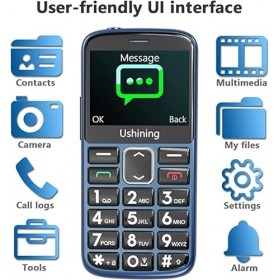 CHAKEYAKE Téléphone portable à gros bouton pour personnes âgées,Facile à utiliser,Double SIM,Téléphone portable débloqué, sta