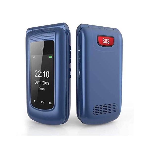 GSM Téléphone Portable Senior Clapet Débloqué avec Grandes Touches,Big Volume Bouton SOS,Basique Telephone Mobile pour Person