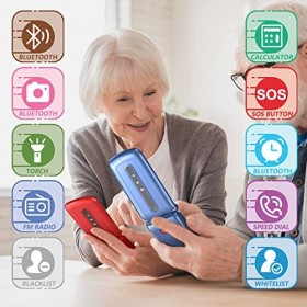 uleway Téléphone Portable Senior Débloqué avec Grandes Touches，GSM Telephone Portable Pas Cher，Basique Clapet Mobile sans For
