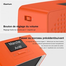iGuerburn Lecteur de Musique MP3 16GB pour Les Personnes Atteintes de Démence ou Alzheimer – Boîte à Musique pour Personnes â