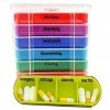 M&H-24 Boîte à Médicaments pour 7 Jours Multicolore Transparente - Boîte à Pilules Boîte à Médicaments Pilulier Pilules - Sem