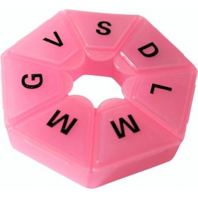 JOY STORE - Porte-monnaie hebdomadaire avec 7 compartiments indiquant les jours de la semaine. ROUGE 