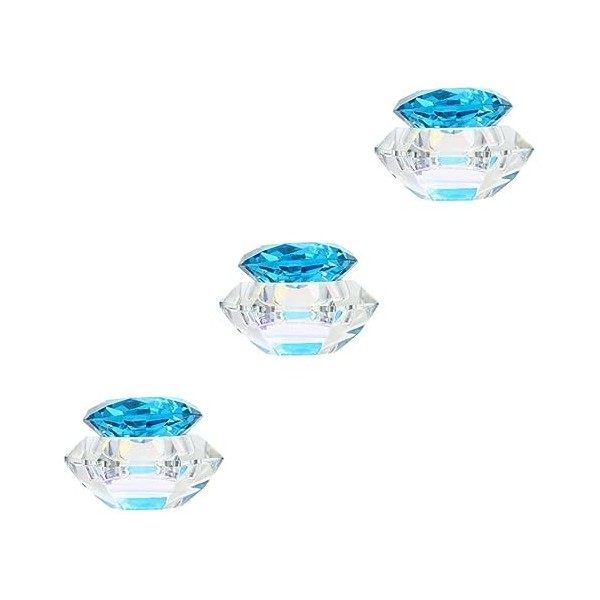 FRCOLOR 3 Pcs Nail Art Tasse En Cristal Récipient Transparent Mini Cristaux Outils À Ongles En Acrylique Porte-Bijoux Plat De