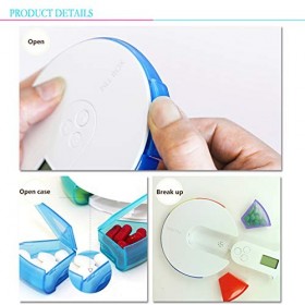 BrilliantDay Distributeur de pilules Alarme Portable, Distributeur Automatique de Pilules Rond Hebdomadaire Electric Pill Org